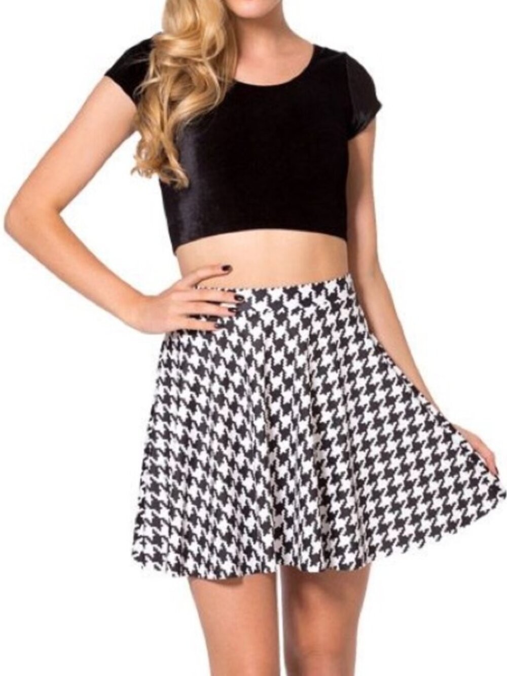 Blackmilk Houndstooth Skater Skirt - Small